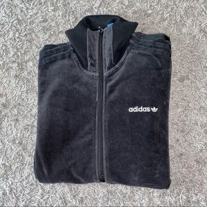 Adidas Black Velour Track Jacket